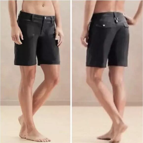 Athleta Dipper Hiking Bermuda Black Nylon Stretch Shorts Women’s 16 - Picture 2 of 16